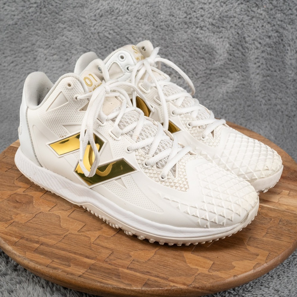 New Balance FuelCell Ohtani 1 Baseball Trainer White Gold Mens Size 10 D